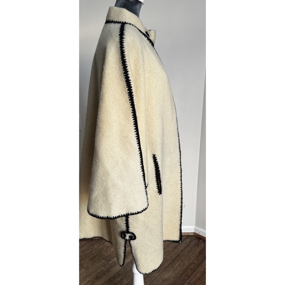 Vtg Pure New Wool Handmade Coat Greece A-Line Boho Cottagecore‎ Oversized Unique - Picture 6 of 16